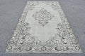 Vintage Turkish accent area rug 5.5 x 9.5 ft
