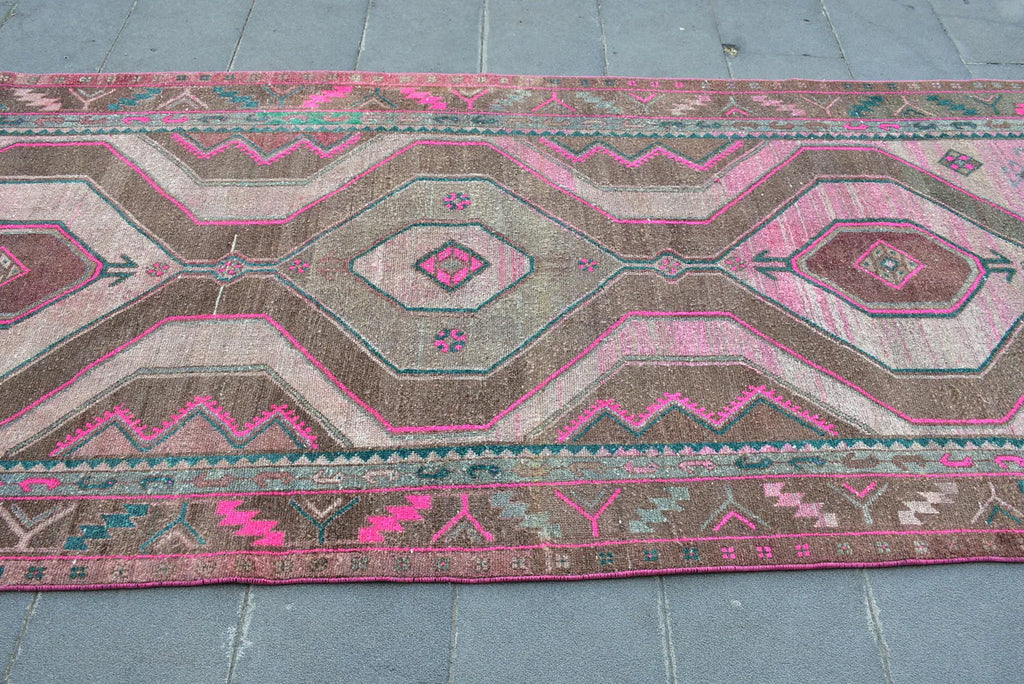 Vintage Persian Accent Area Rug 4.2 x 10.1 ft
