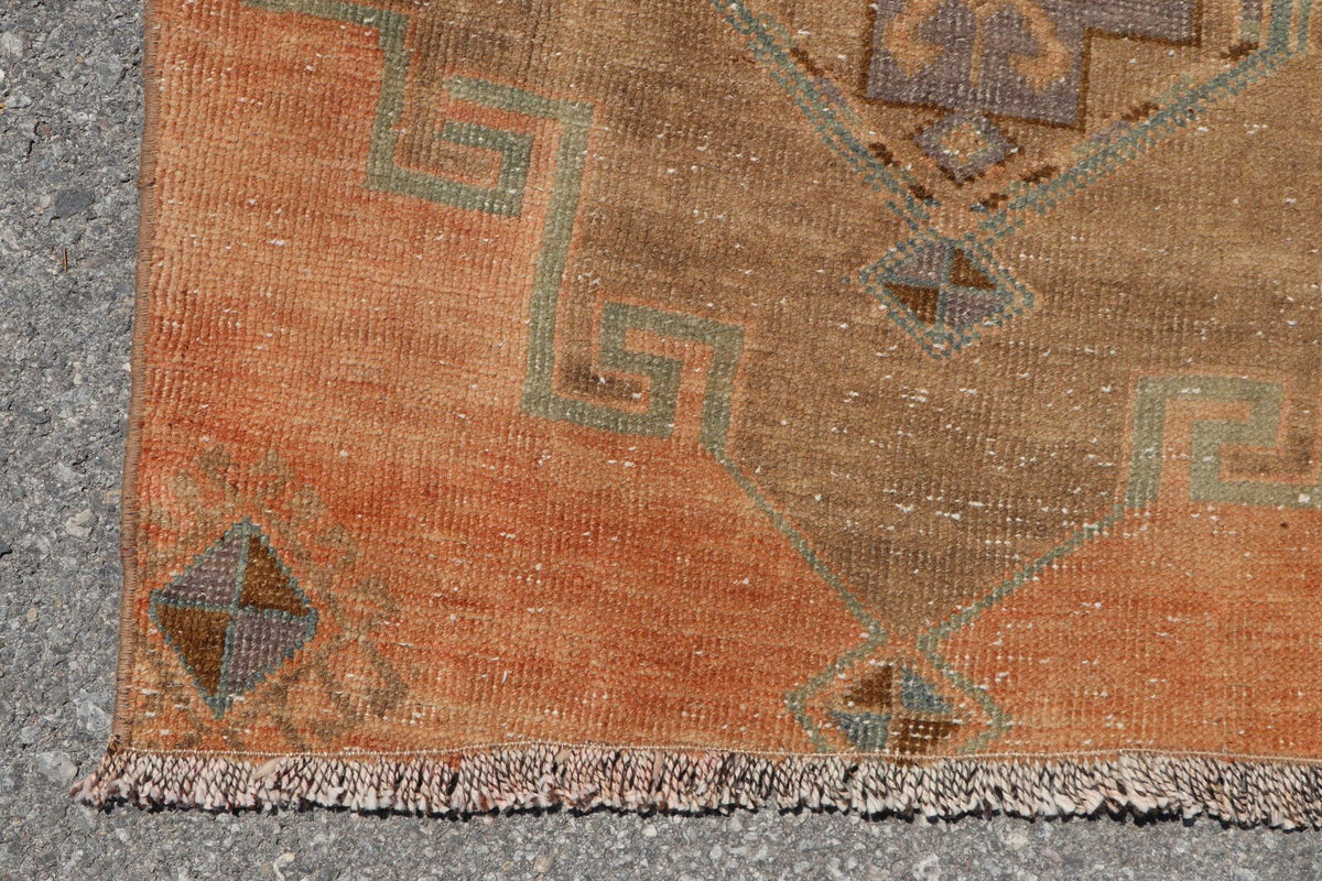 Vintage Turkish Runner Rug 2.6 x 8.7 ft