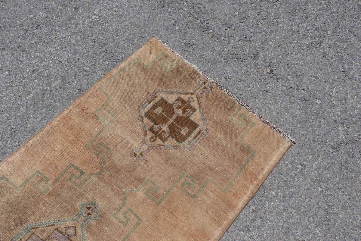 Vintage Turkish Runner Rug 2.6 x 8.7 ft