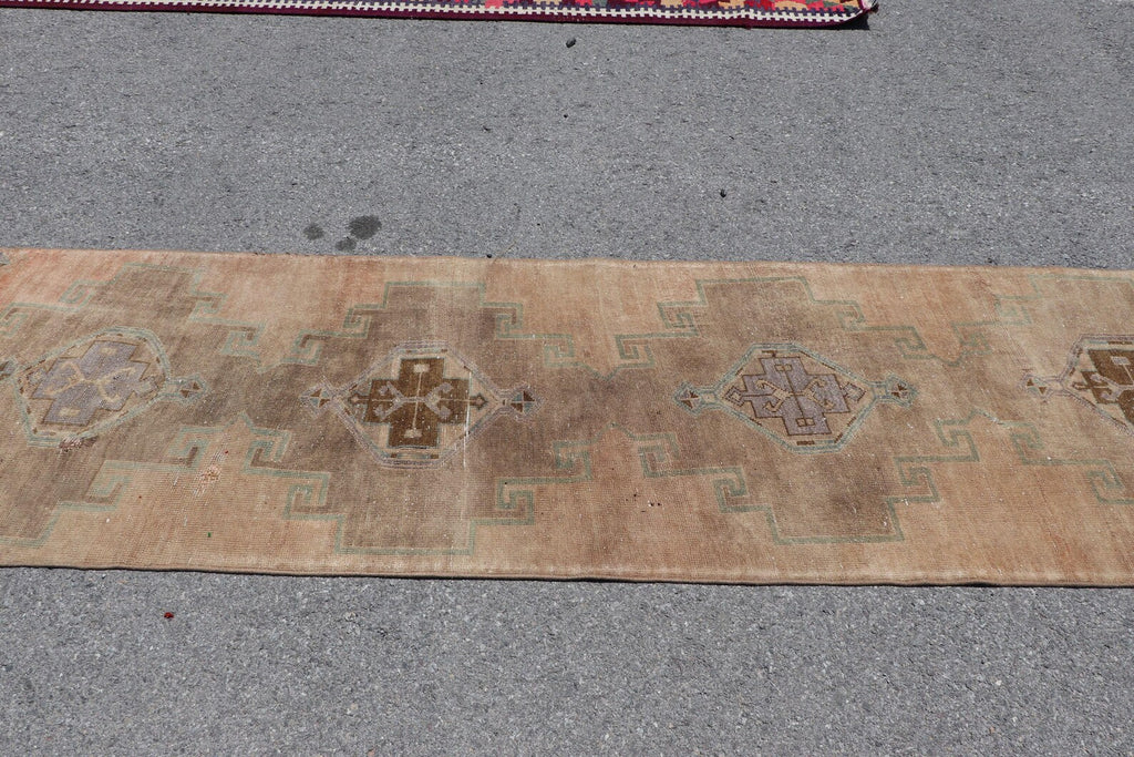 Vintage Turkish Runner Rug 2.6 x 8.7 ft
