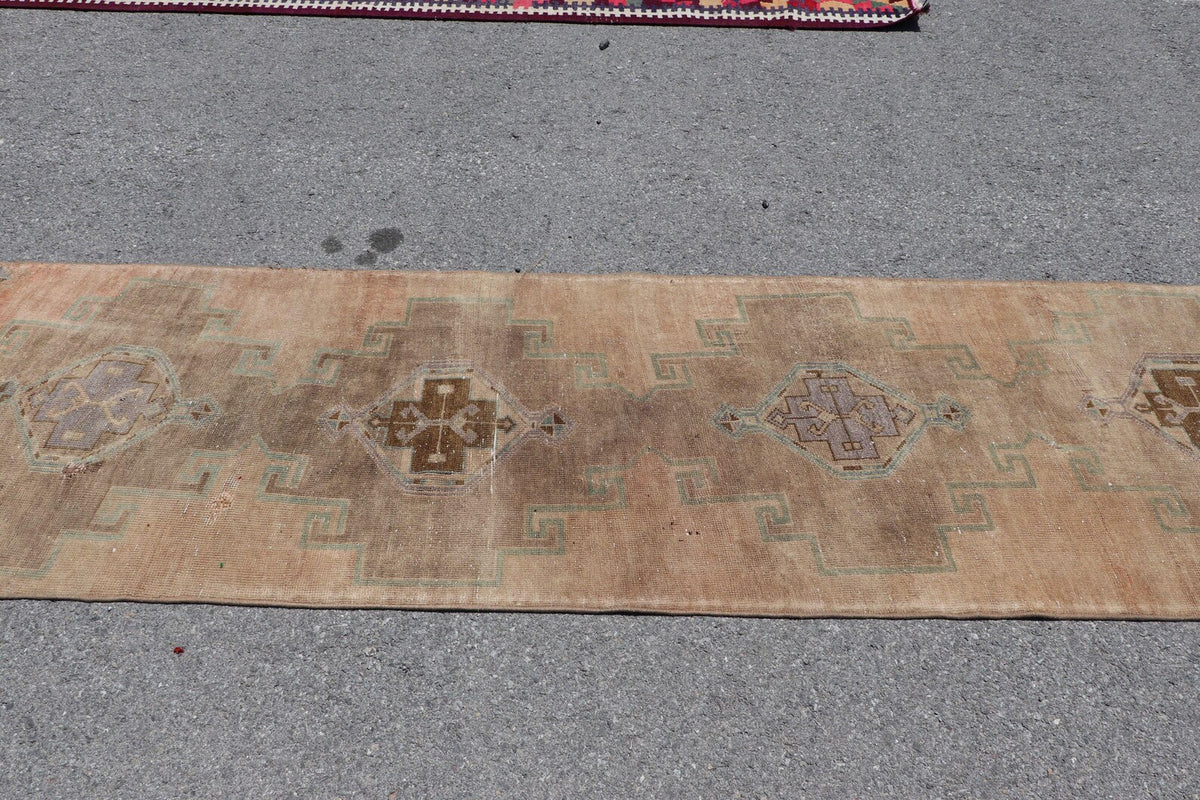 Vintage Turkish Runner Rug 2.6 x 8.7 ft