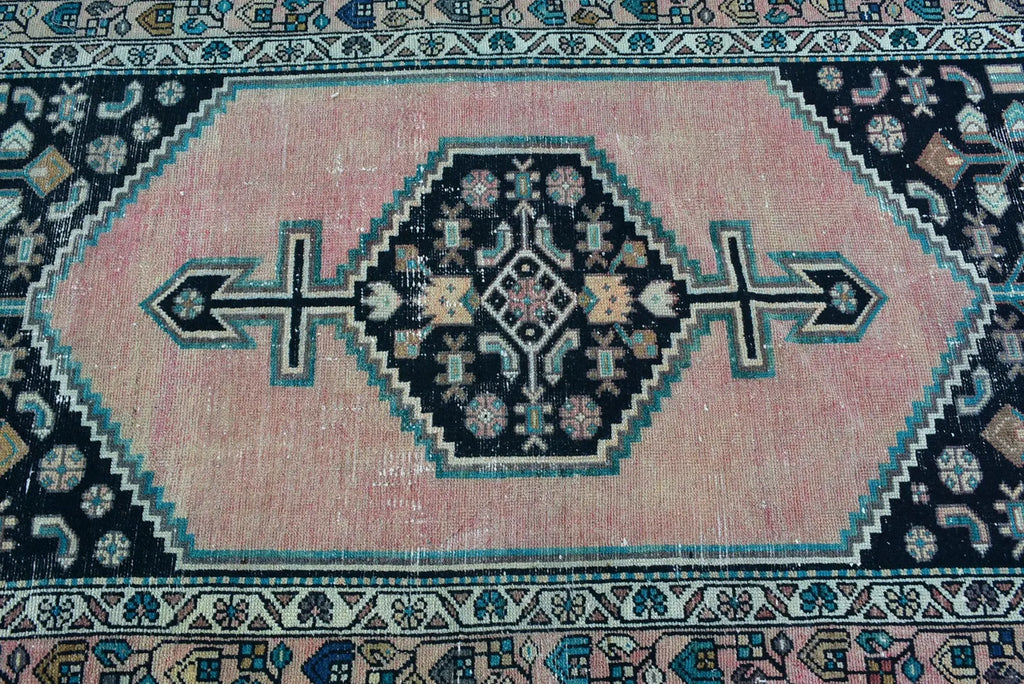 Vintage Turkish Accent Area rug 3.4 x 6.7 ft