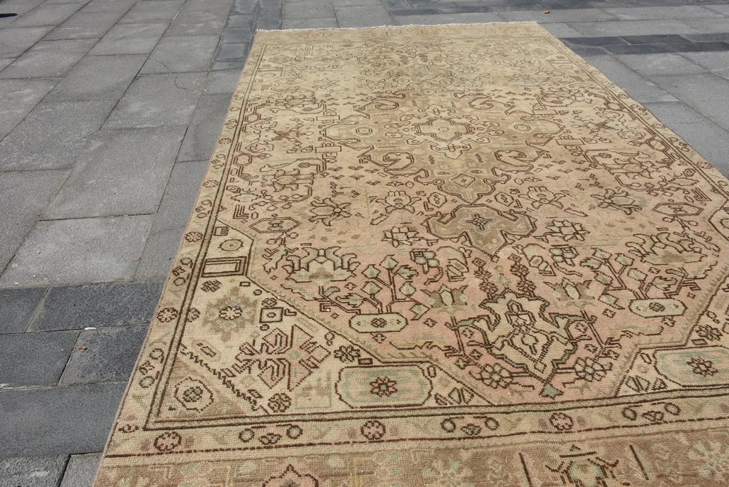XL Vintage Persian Accent Area Rug 4.9 x 9.2 ft