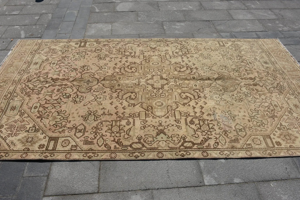 XL Vintage Persian Accent Area Rug 4.9 x 9.2 ft