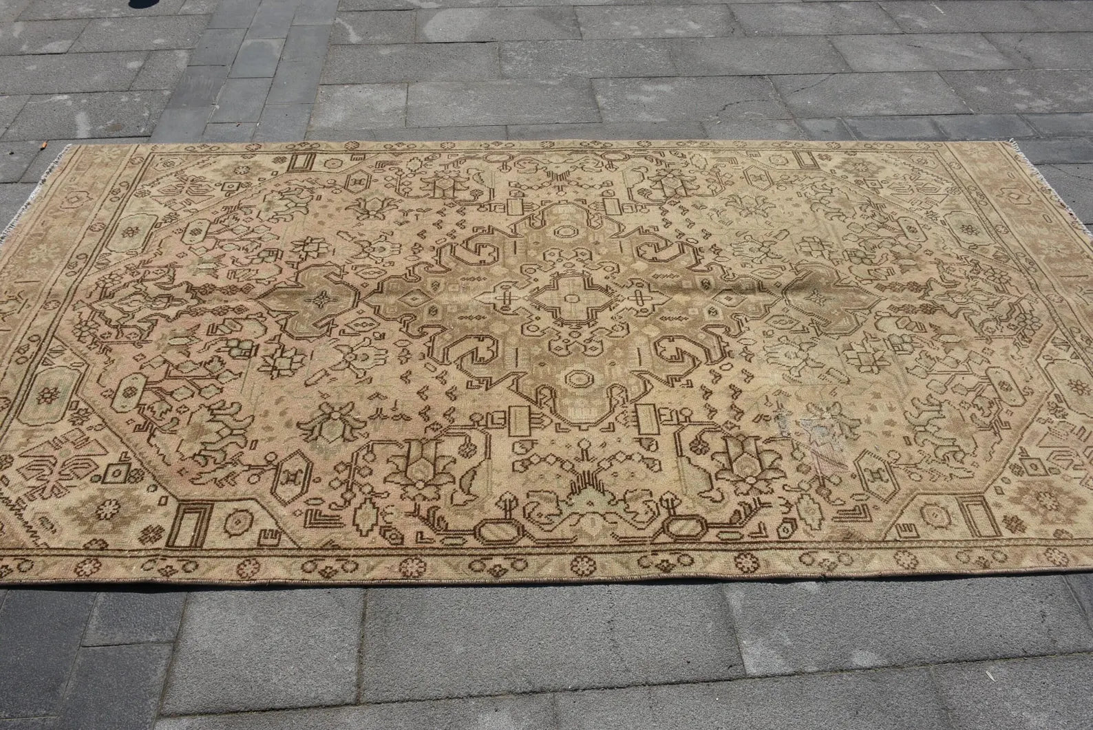 XL Vintage Persian Accent Area Rug 4.9 x 9.2 ft