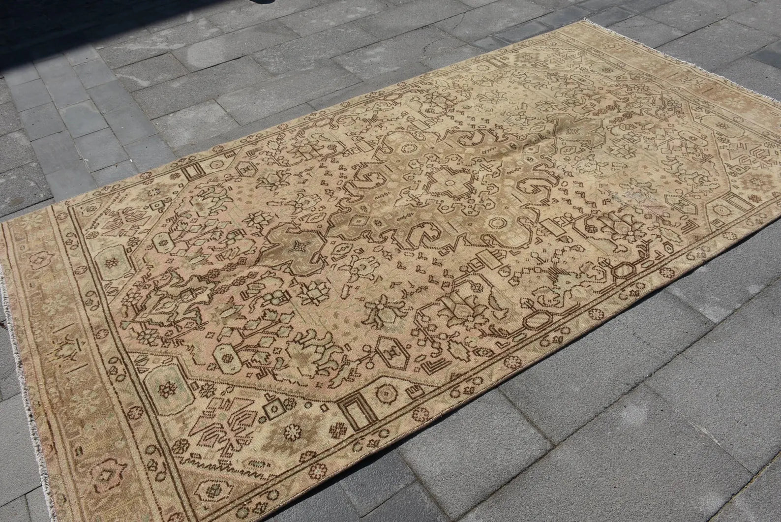 XL Vintage Persian Accent Area Rug 4.9 x 9.2 ft