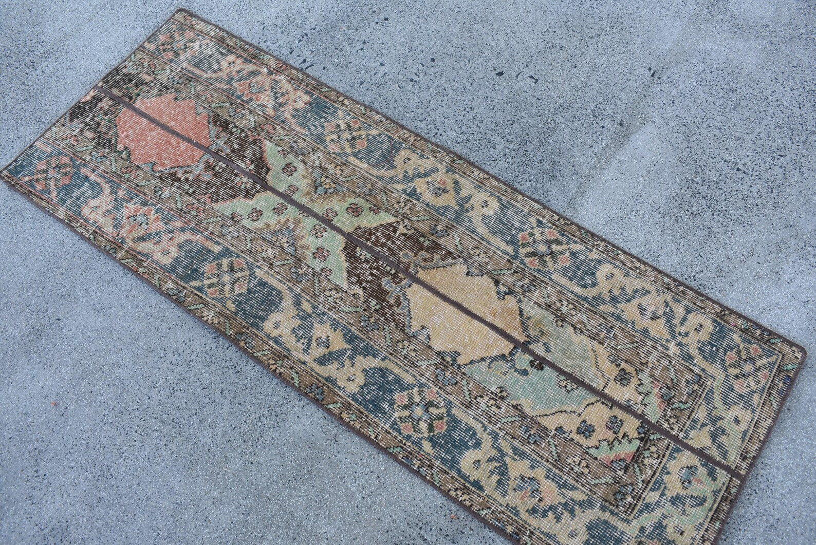 Vintage Turkish Runner Rug 1.7 x 4.7 ft