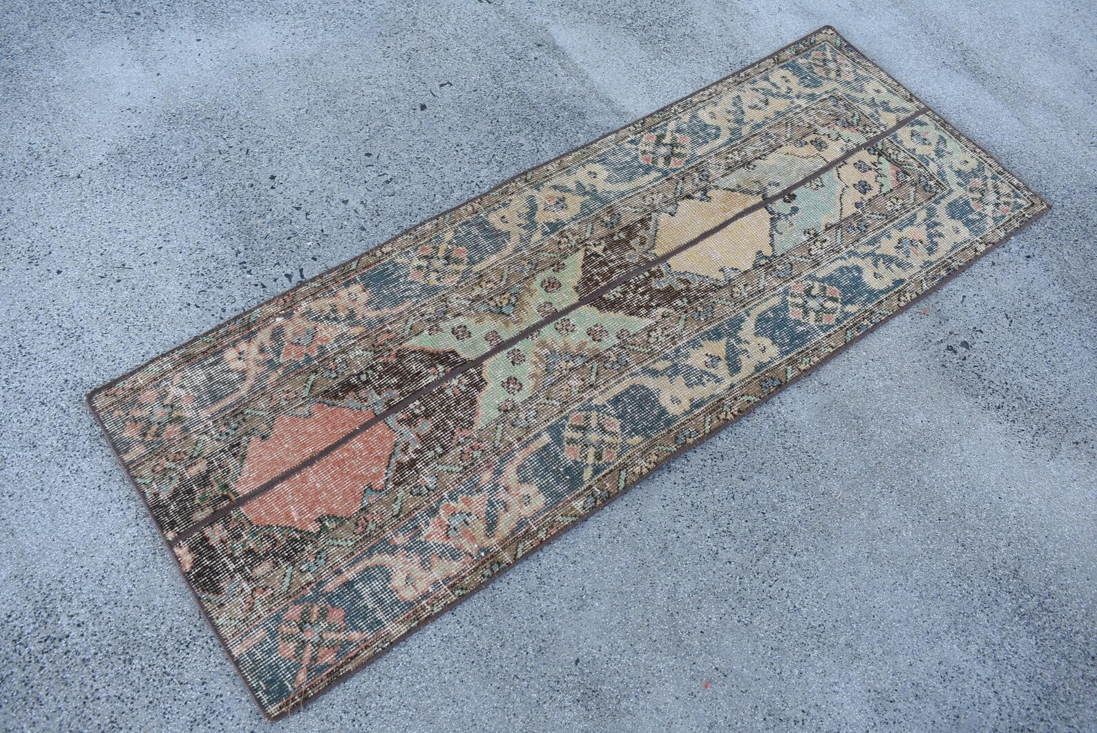 Vintage Turkish Runner Rug 1.7 x 4.7 ft