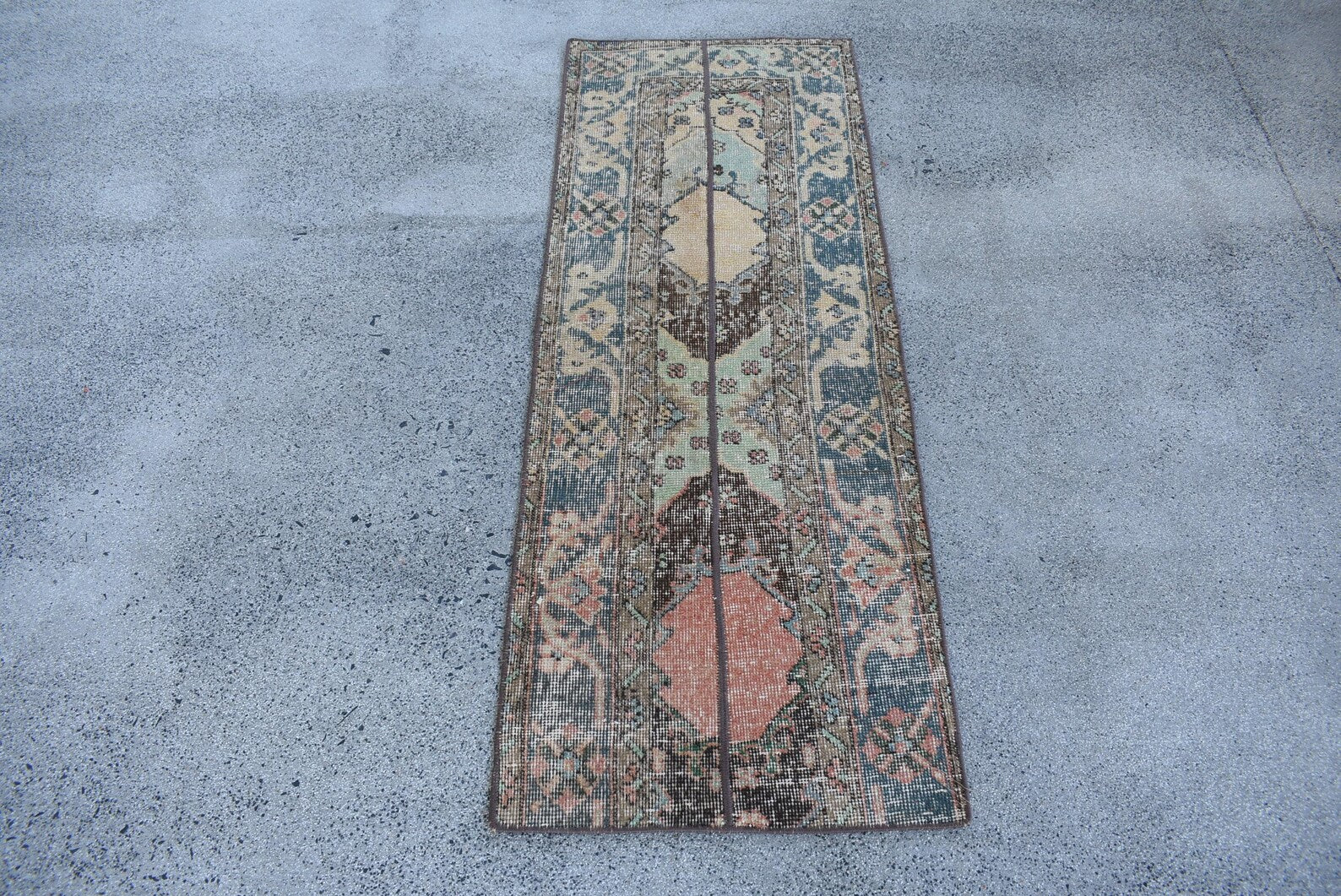 Vintage Turkish Runner Rug 1.7 x 4.7 ft