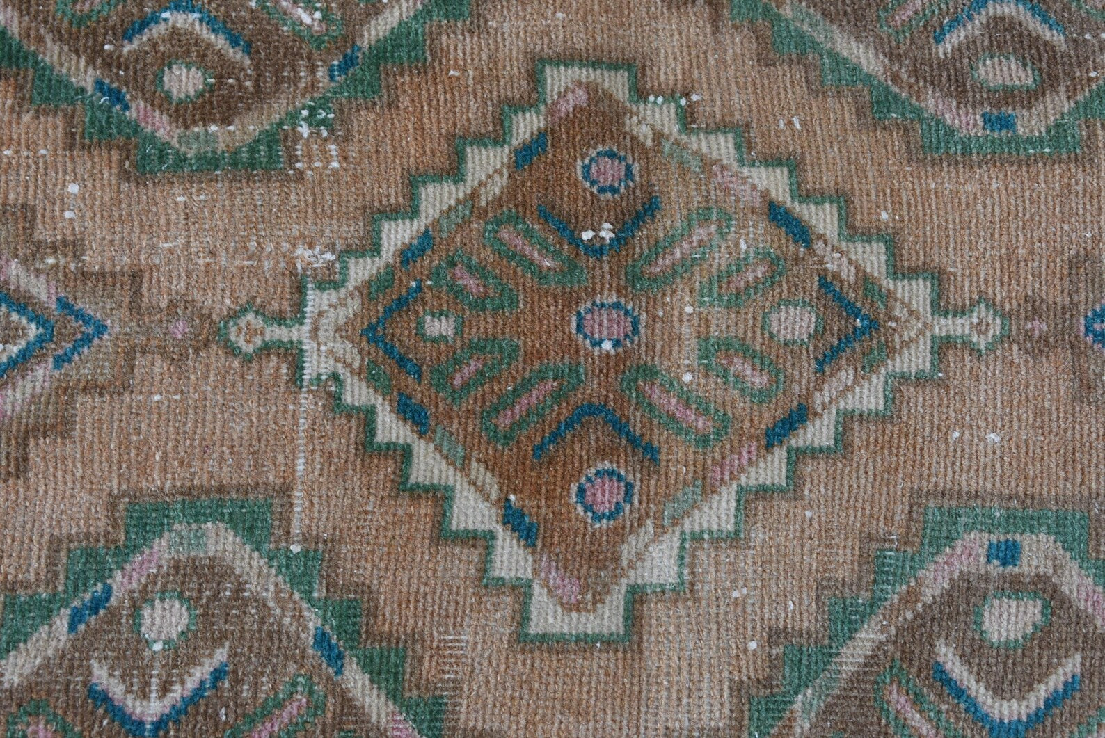 Vintage Turkish Accent Area rug 3 x 7.2 ft