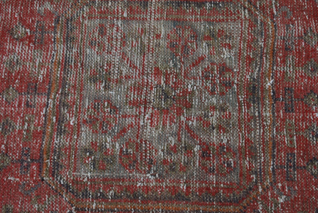 Vintage Turkish Accent Area rug 3.8 x 10.2 ft