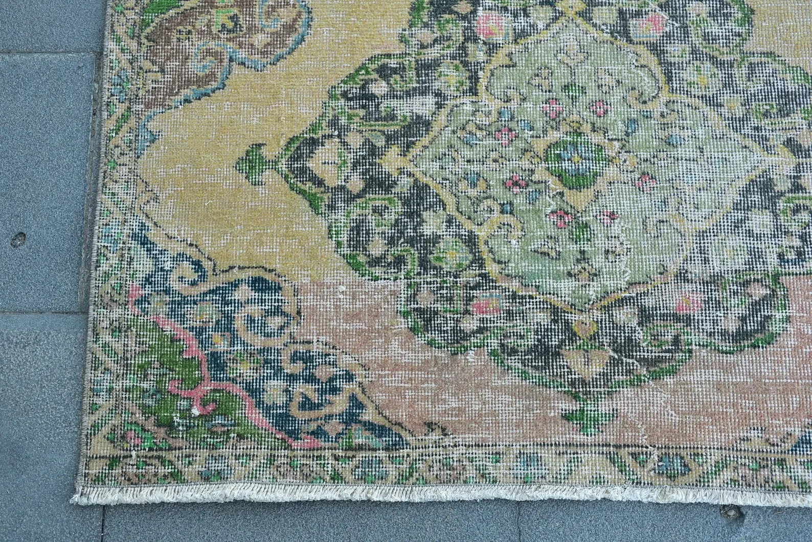 Vintage Turkish Runner Rug 3.6 x 11.2 ft