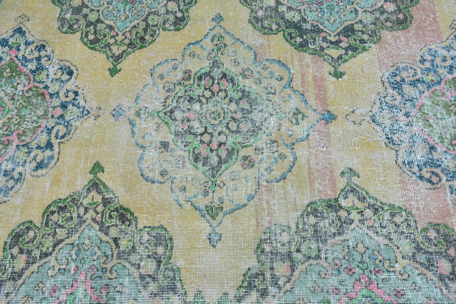 Vintage Turkish Runner Rug 3.6 x 11.2 ft