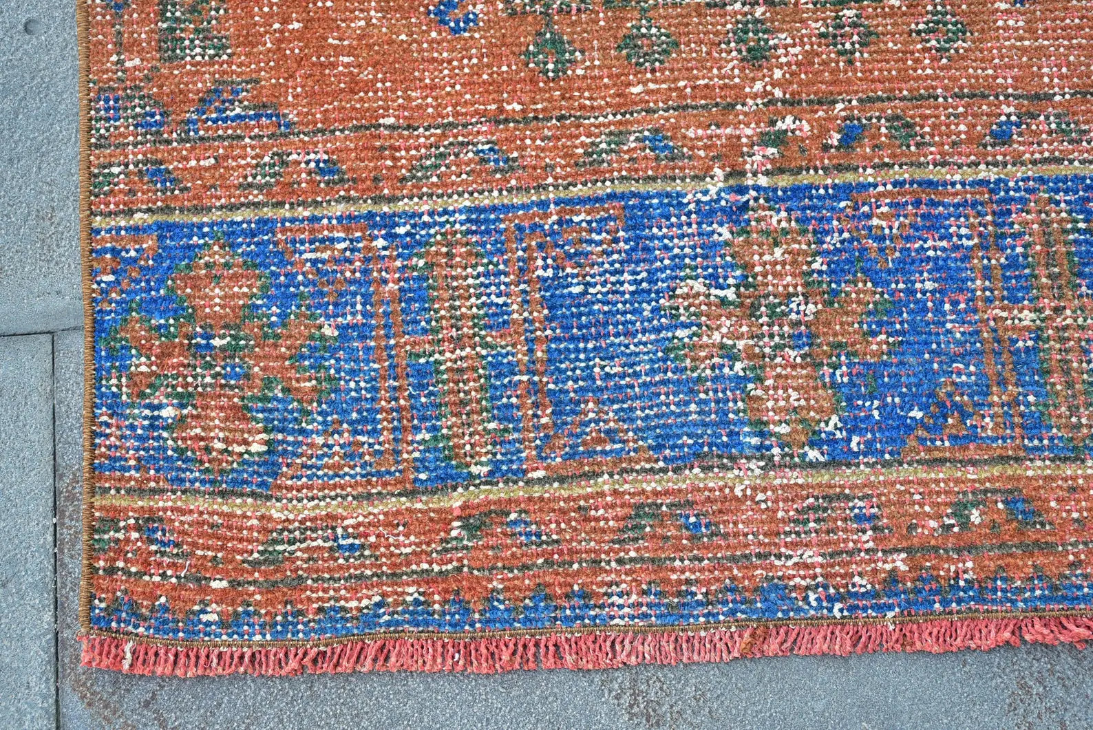 Vintage Turkish Runner Rug 2.6 x 11.4 ft