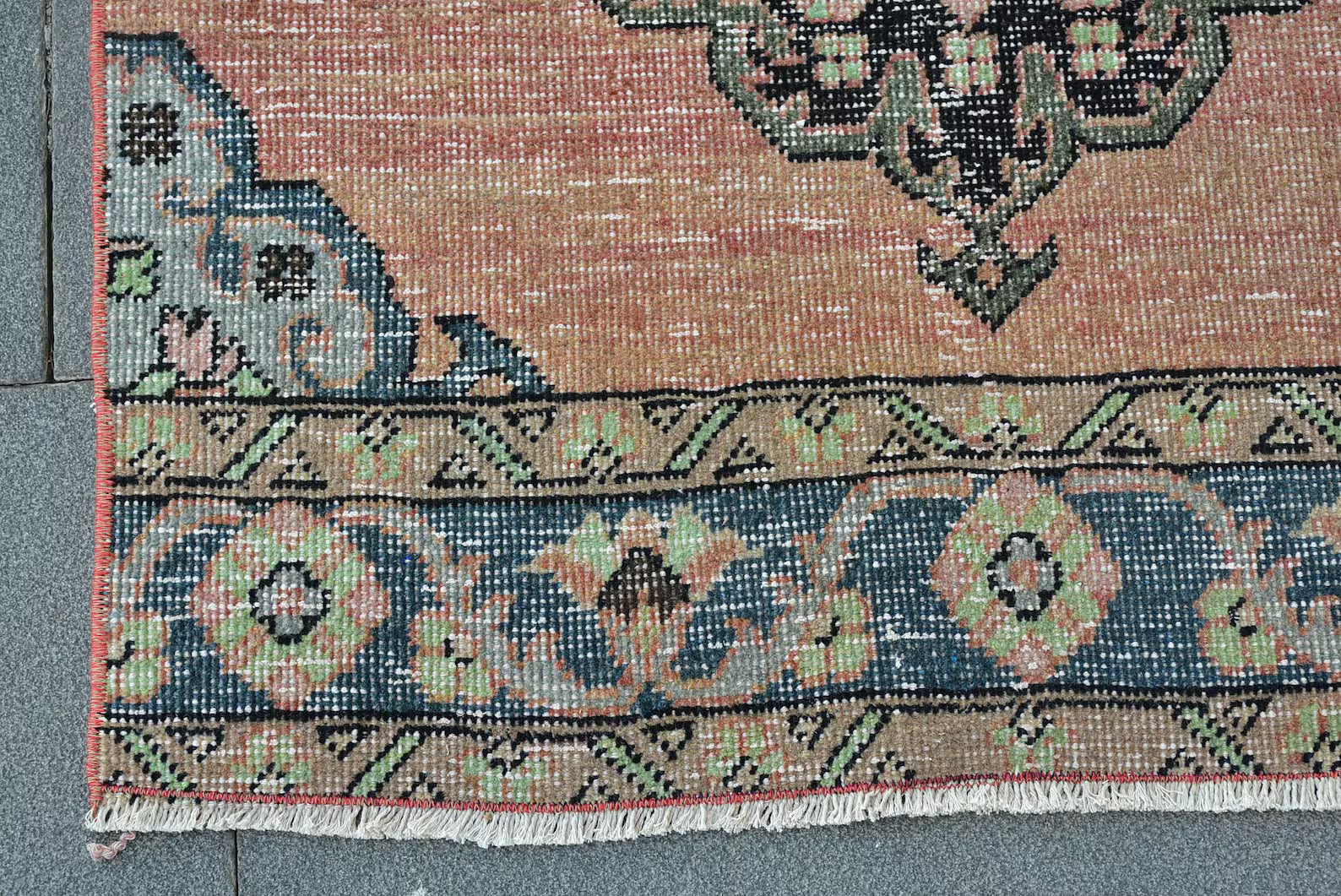 Vintage Turkish Runner Rug 2.7 x 12.4 ft