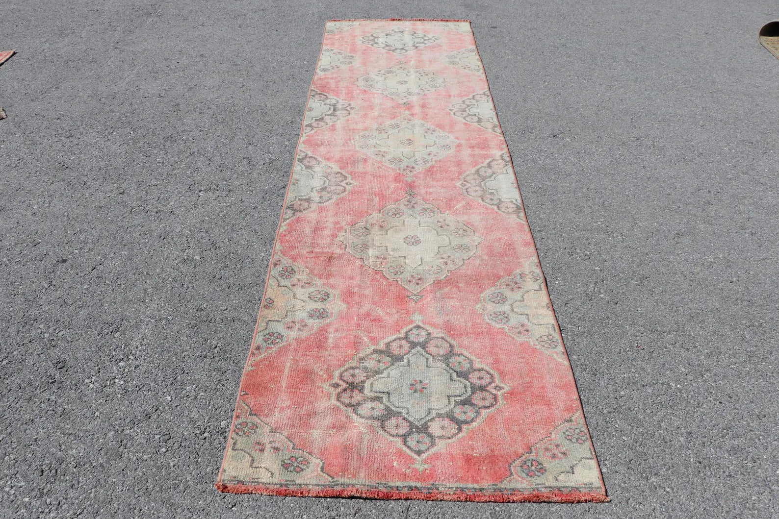 Vintage Turkish Runner Rug 2.9 x 10.4 ft