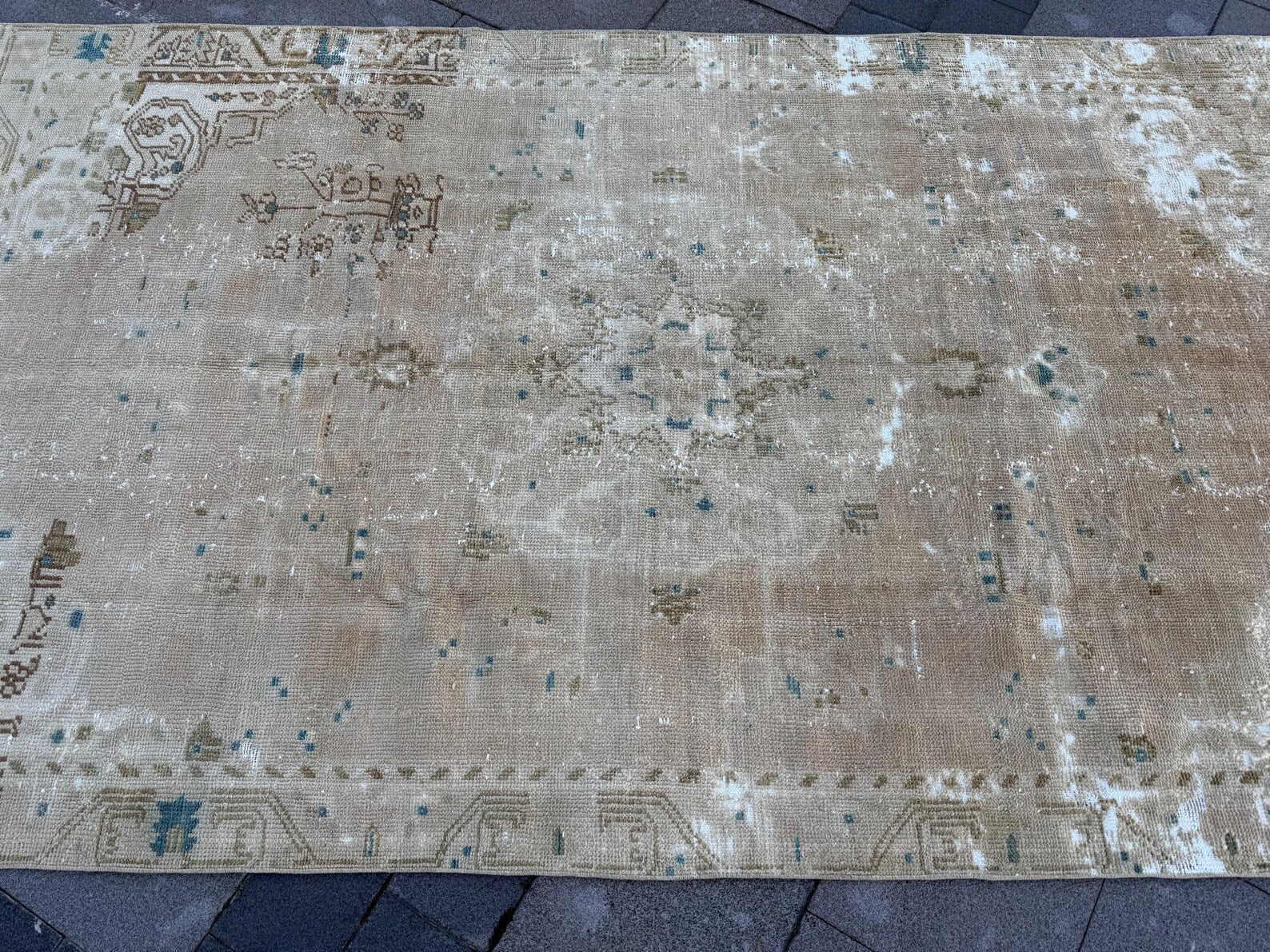 Vintage Turkish Accent Area Rug 4.5 x 8.5 ft