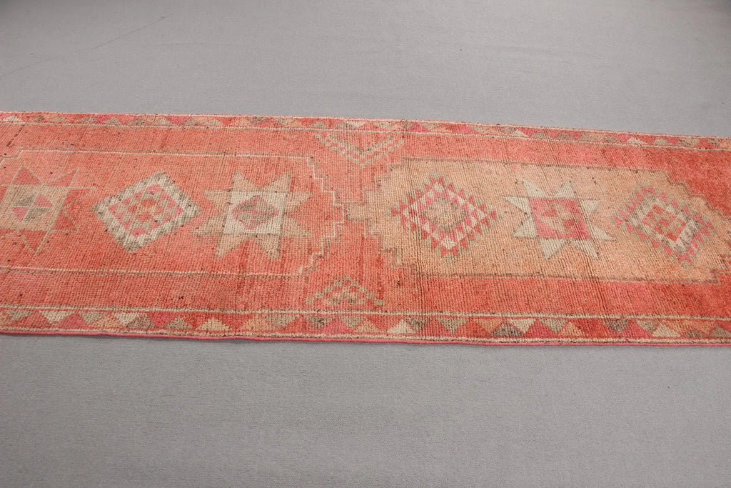 Vintage Turkish Runner Rug 3.2 x 12 ft