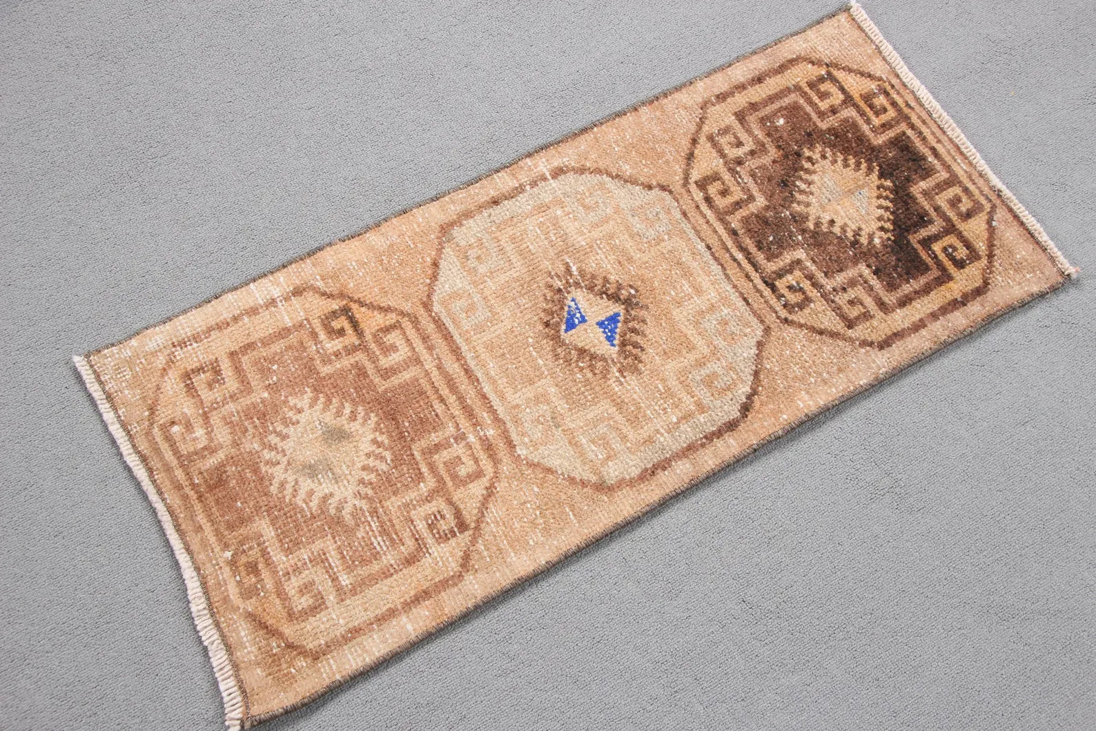 Vintage Turkish Mini Rug 1.2 x 2.8 ft