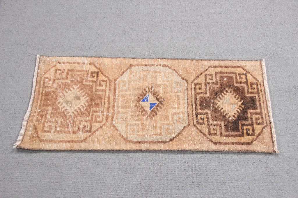 Vintage Turkish Mini Rug 1.2 x 2.8 ft