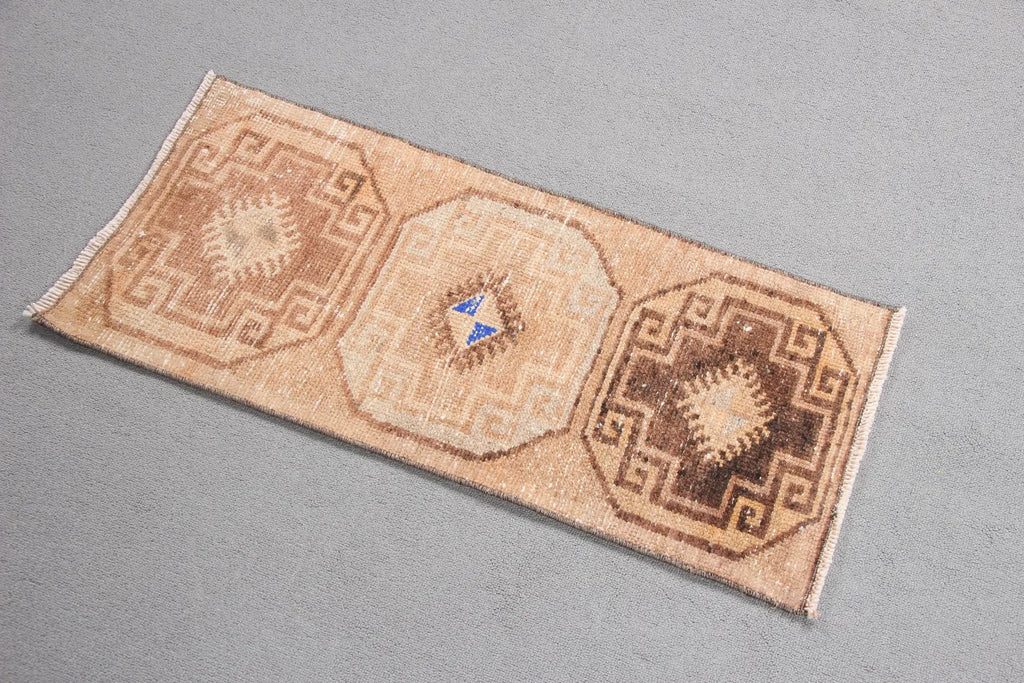 Vintage Turkish Mini Rug 1.2 x 2.8 ft