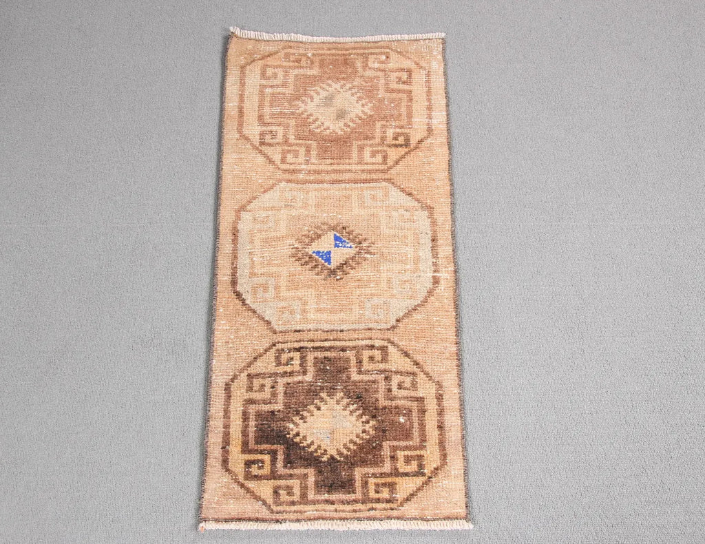 Vintage Turkish Mini Rug 1.2 x 2.8 ft
