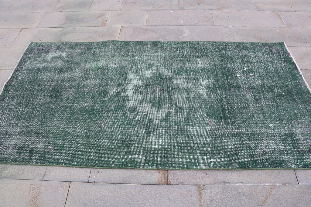 Vintage Turkish Accent Area rug 3.8 x 7.2 ft
