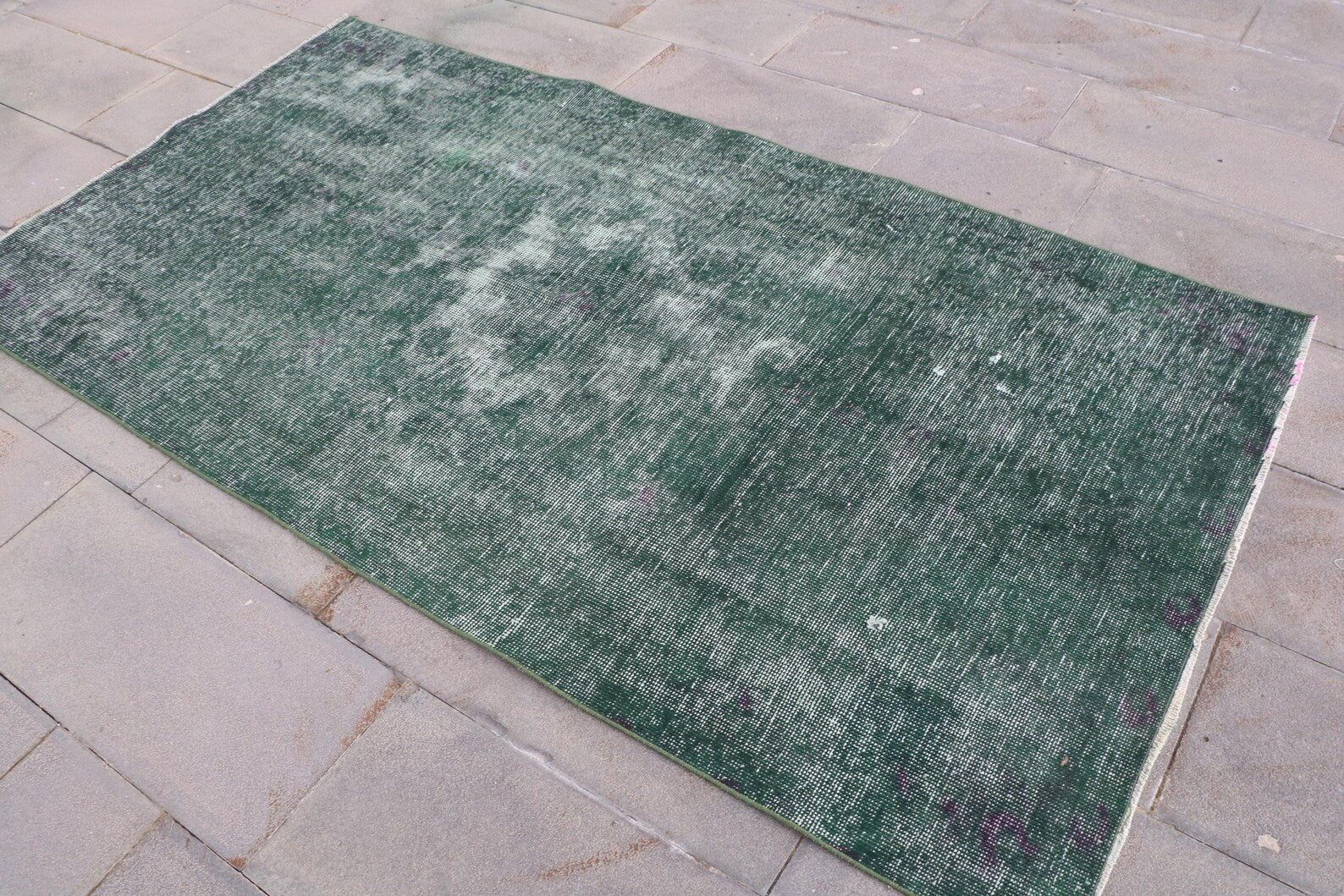 Vintage Turkish Accent Area rug 3.8 x 7.2 ft