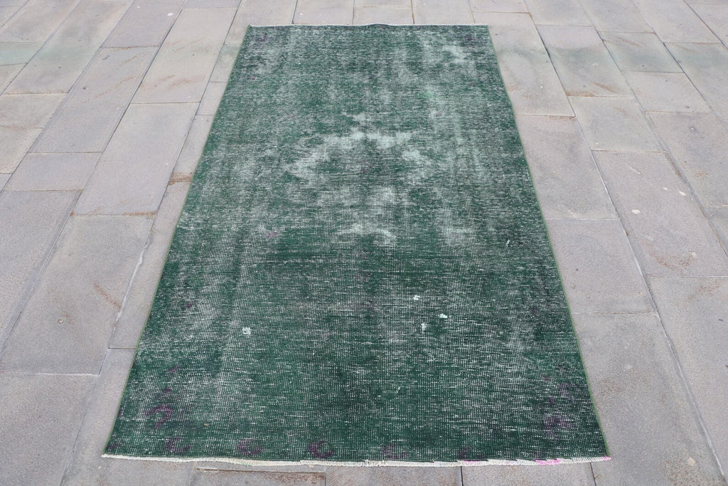 Vintage Turkish Accent Area rug 3.8 x 7.2 ft
