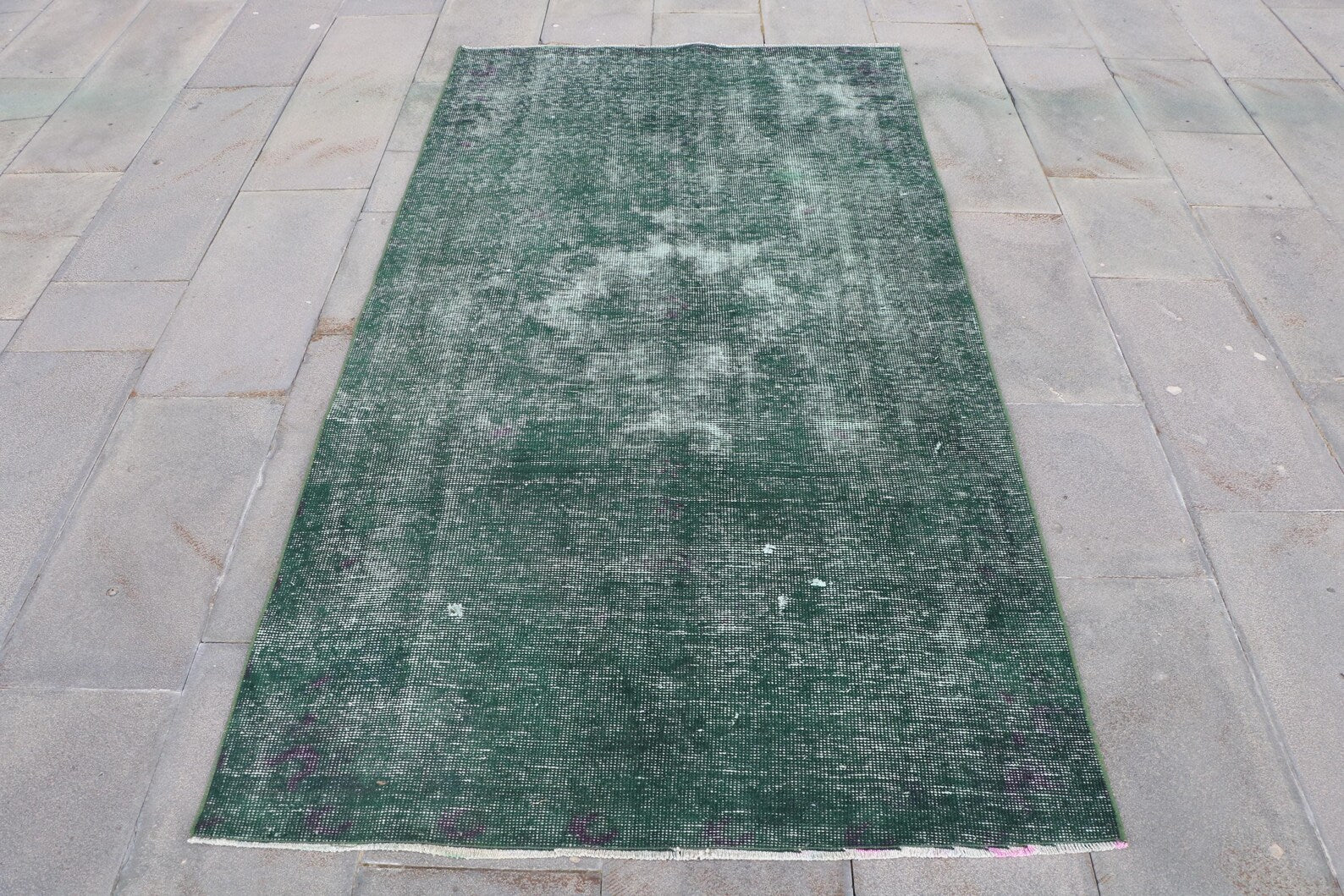 Vintage Turkish Accent Area rug 3.8 x 7.2 ft