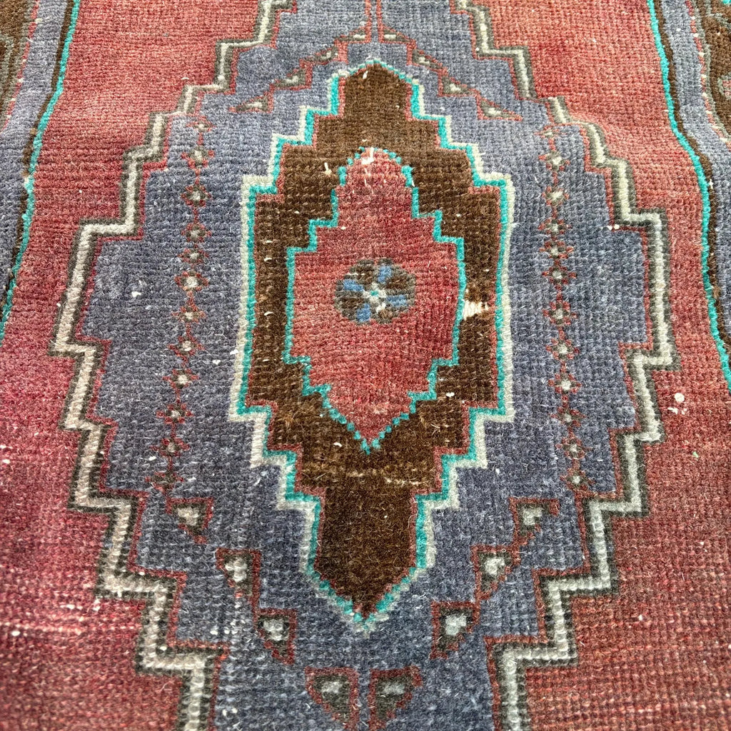 Vintage Turkish Mini Rug 1.4 x 3 ft