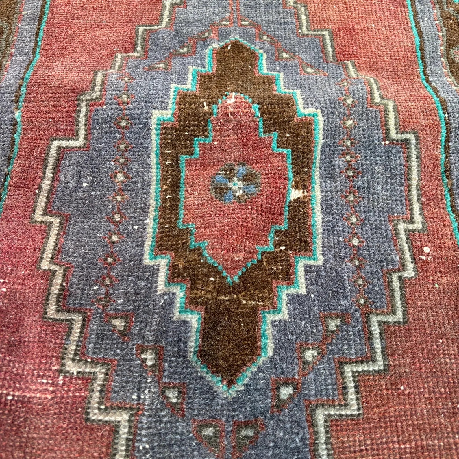 Vintage Turkish Mini Rug 1.4 x 3 ft