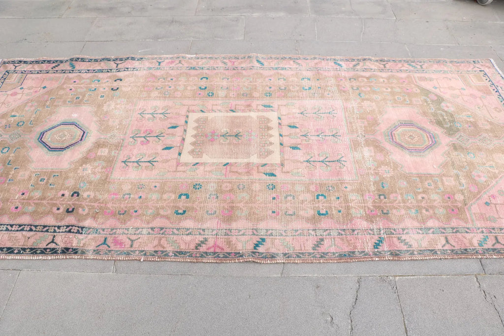 XL Vintage Persian Accent Area Rug 4.2 x 9.2 ft