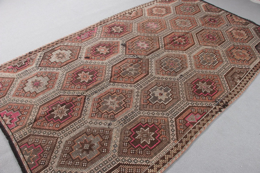 XL Vintage Turkish Accent Area Rug 5.2 x 9 ft
