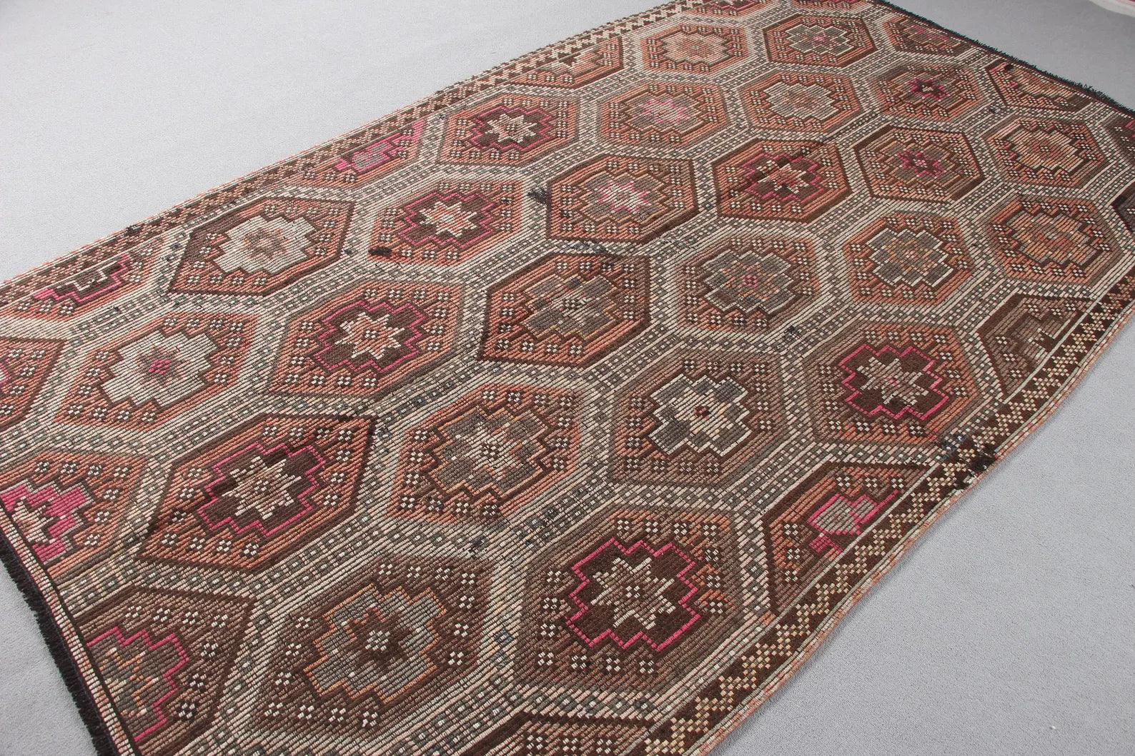XL Vintage Turkish Accent Area Rug 5.2 x 9 ft