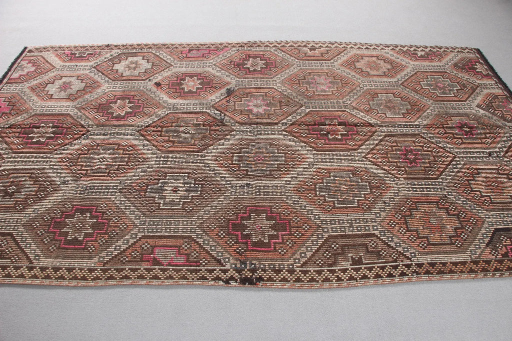 XL Vintage Turkish Accent Area Rug 5.2 x 9 ft