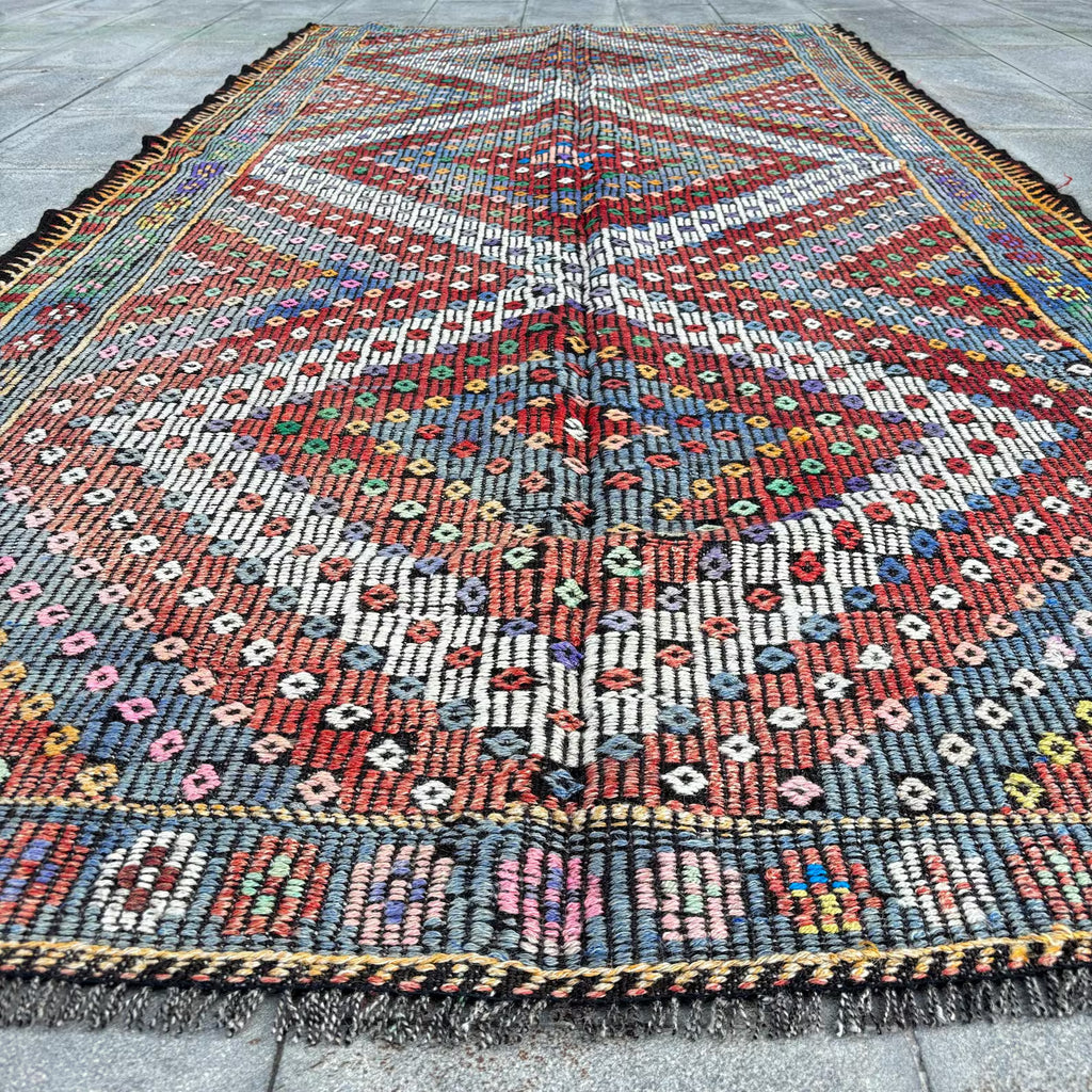 XL Vintage Turkish Accent Area Rug 4.9 x 10.4 ft
