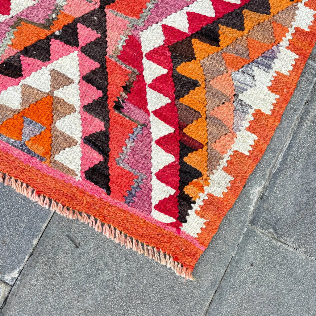 Vintage Turkish Runner Rug 2.6 x 9.1 ft