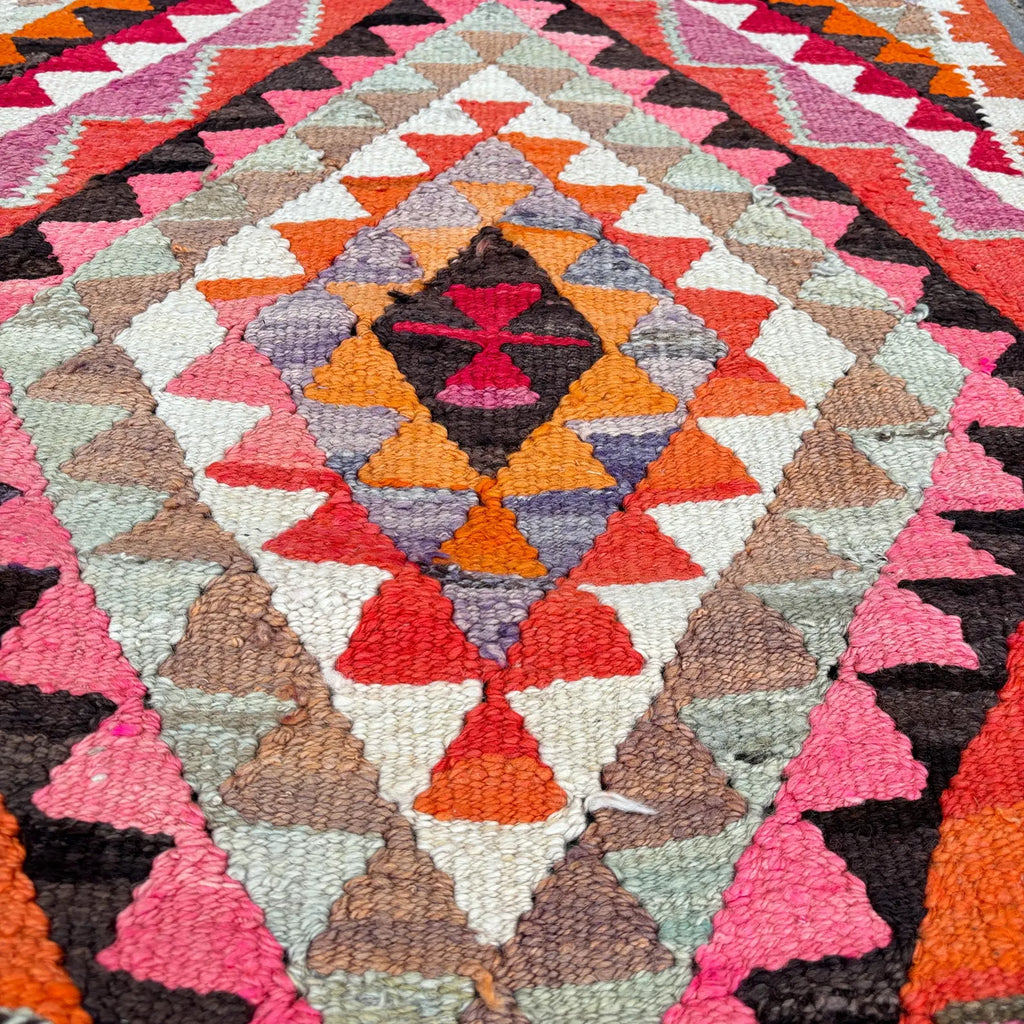 Vintage Turkish Runner Rug 2.6 x 9.1 ft
