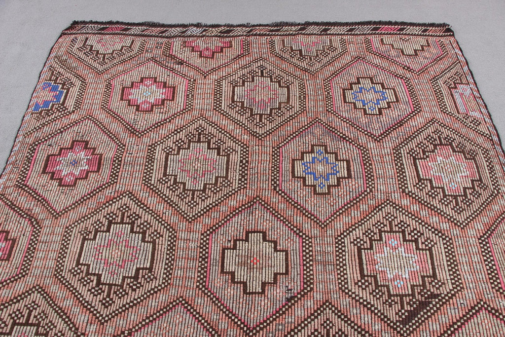 XL Vintage Turkish Accent Area rug 6 x 9.7 ft