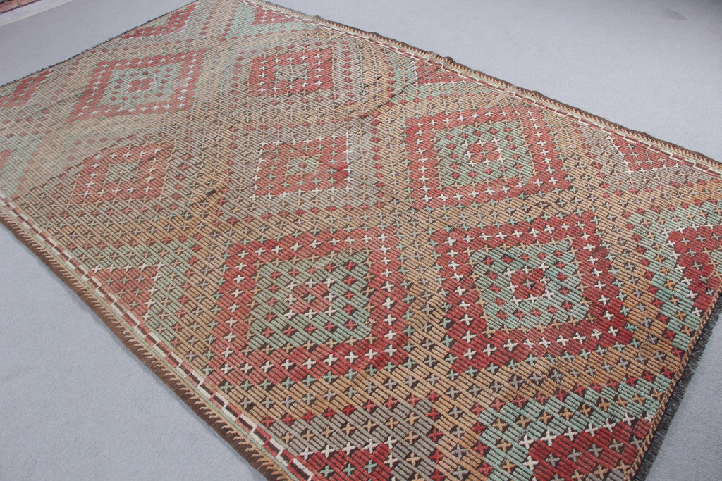 XL Vintage Turkish Accent Area rug 6 x 9.7 ft