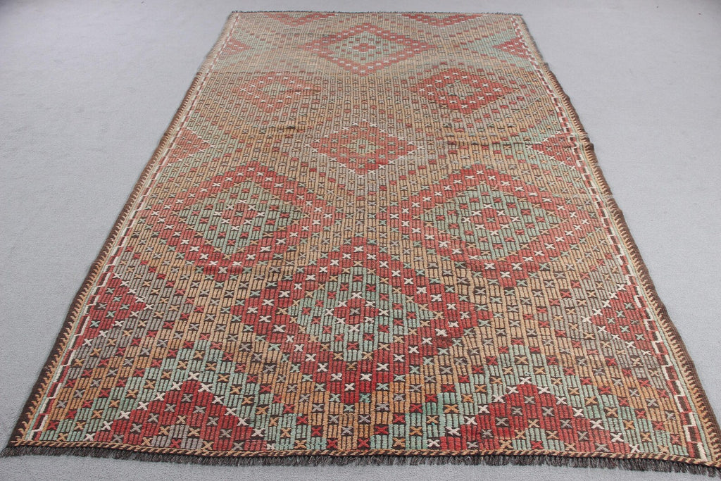 XL Vintage Turkish Accent Area rug 6 x 9.7 ft