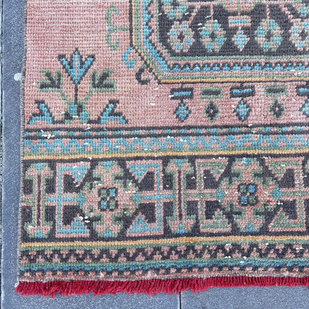 Vintage Turkish Runner Rug 2.6 x 11.3 ft