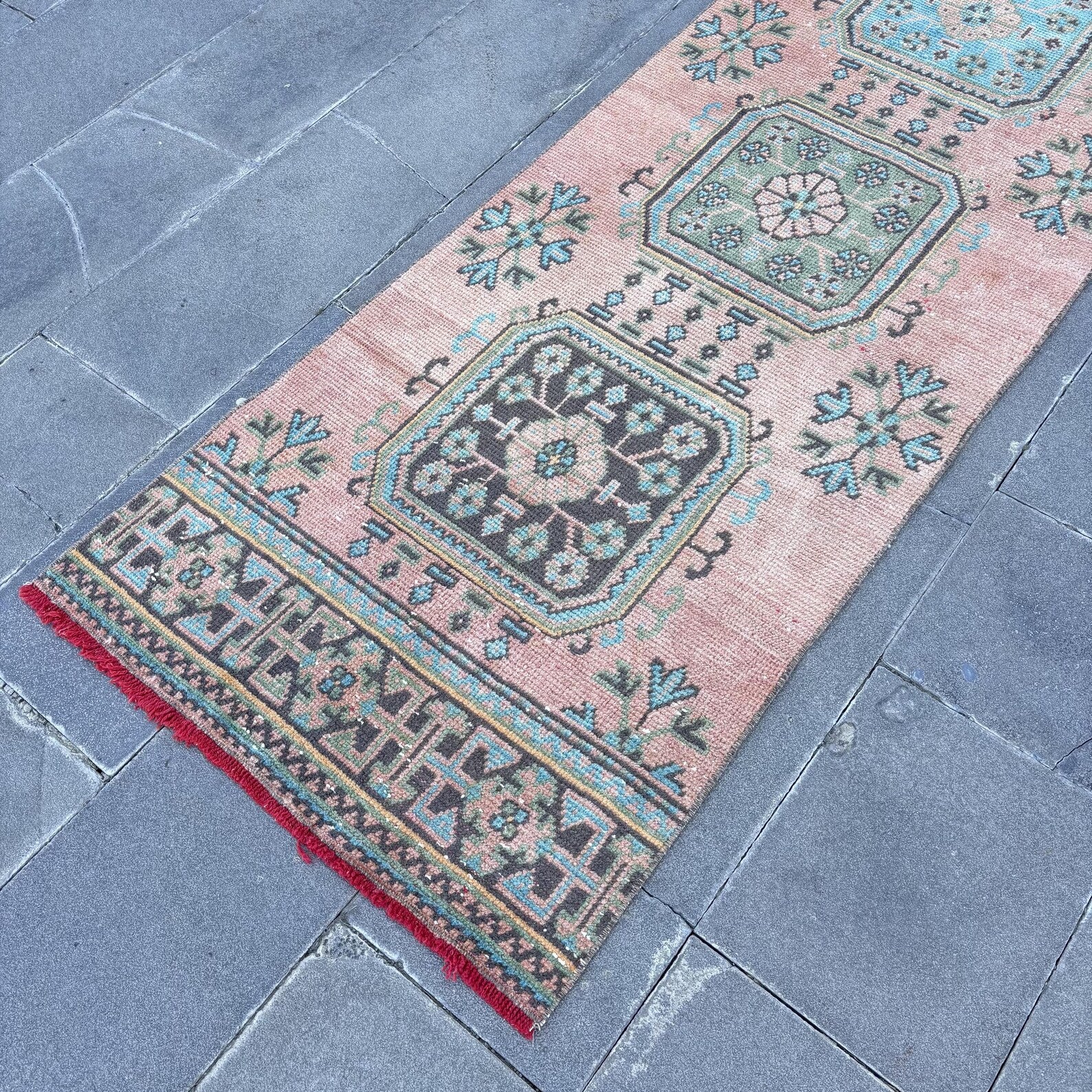Vintage Turkish Runner Rug 2.6 x 11.3 ft