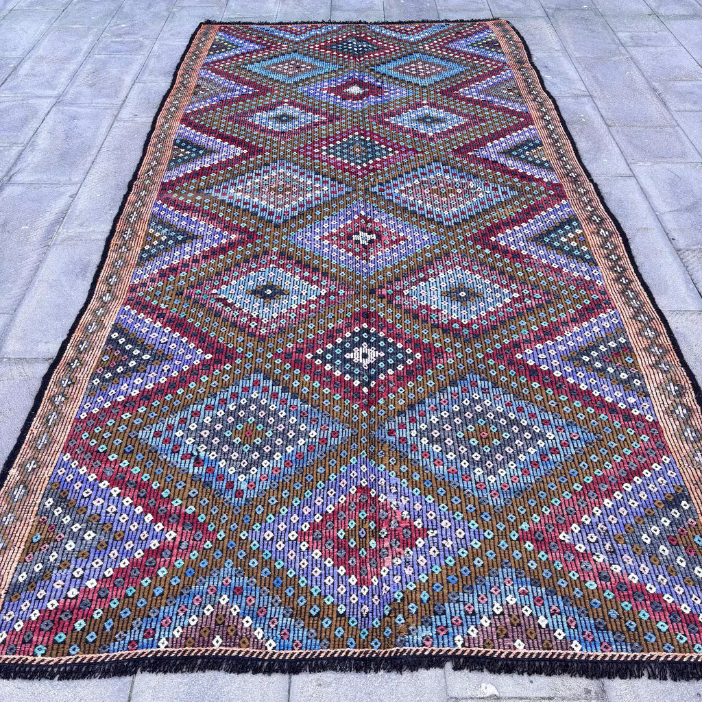 XL Vintage Turkish Accent Area Rug 5.8 x 11.4 ft