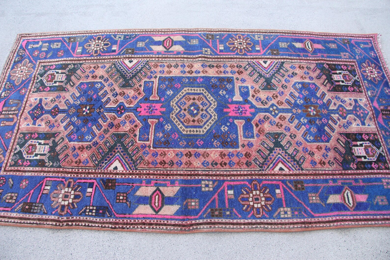 Vintage Persian Accent Area Rug 3.4 x 6.6 ft