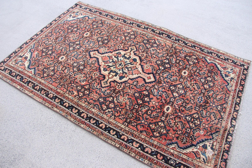 Vintage Persian Accent Area Rug 3.5 x 5.4 ft