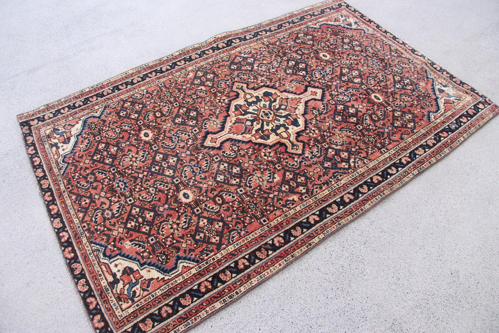 Vintage Persian Accent Area Rug 3.5 x 5.4 ft