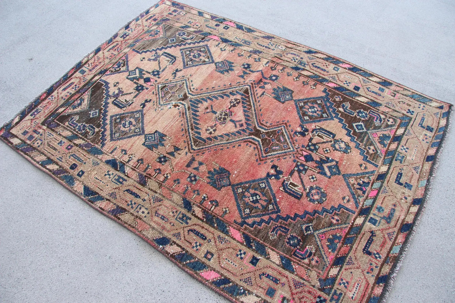 Vintage Persian Accent Area Rug 3.5 x 5 ft